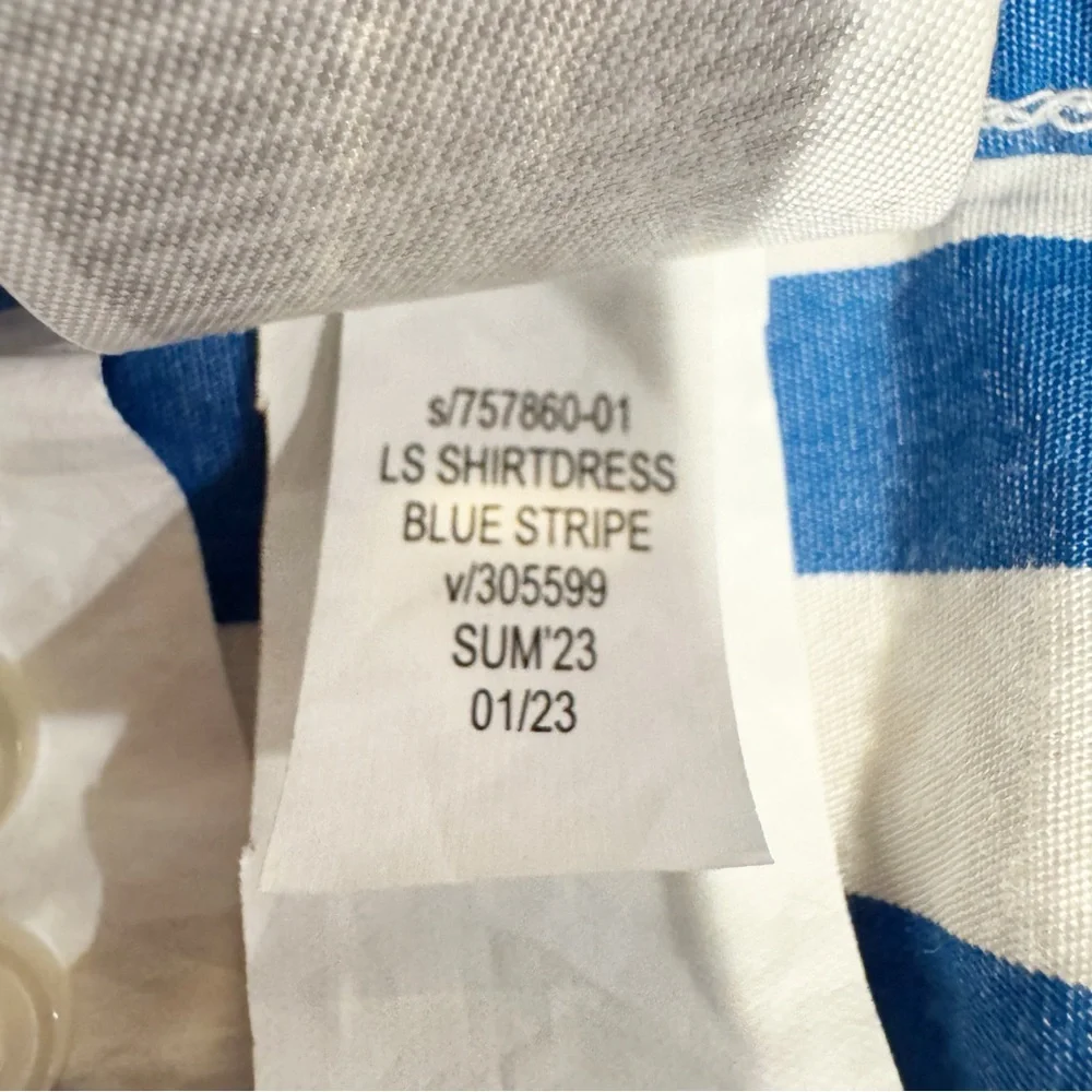 GAP |‎ Blue and White Striped Long Sleeve Shirt Dress w/ Removable Belt Sz. M - Picture 5 of 5